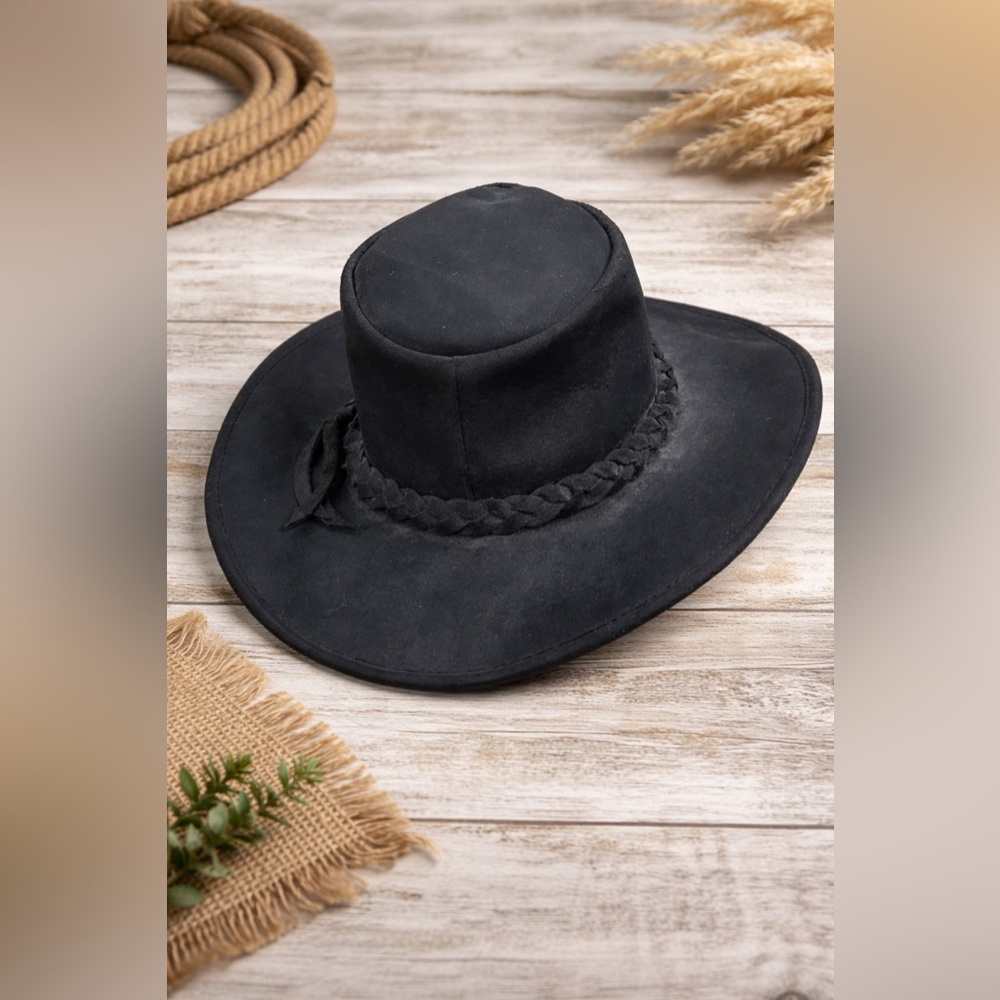 Kakadu Australia Traders hat leather‎ small Classic Black kids Hat